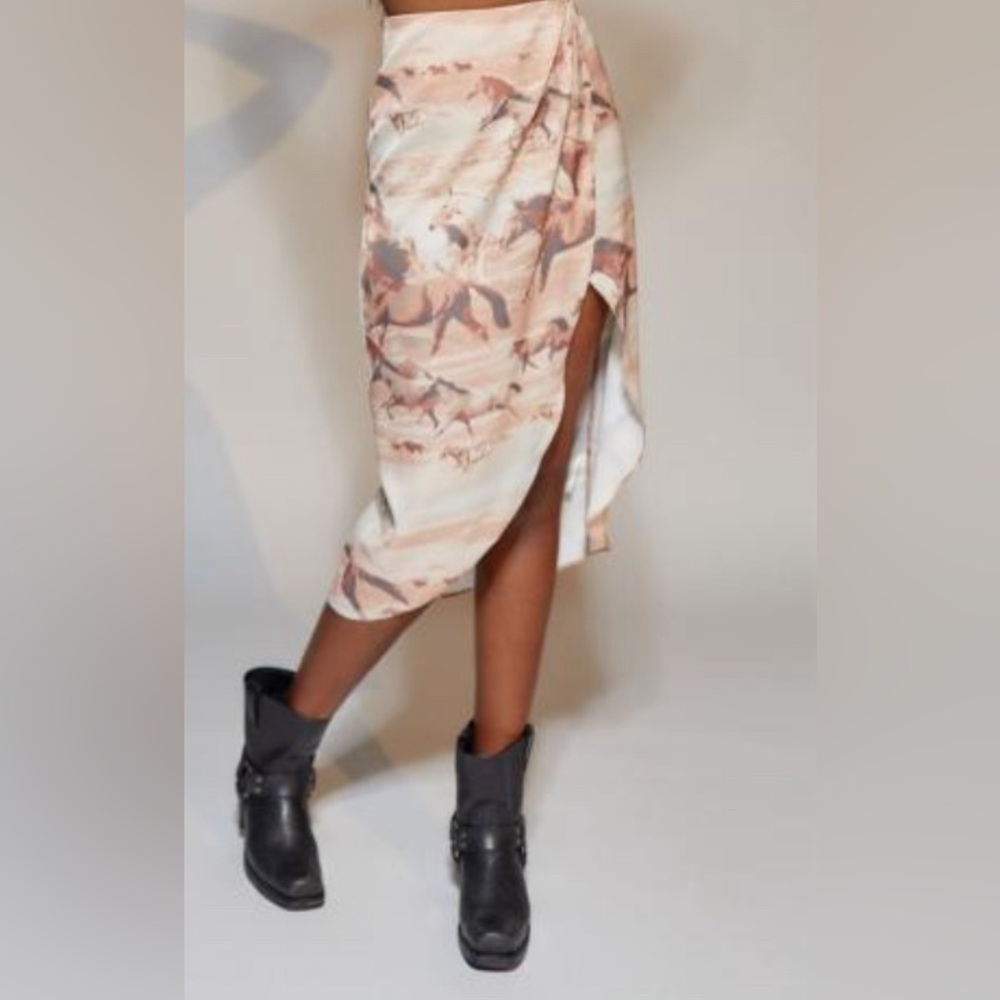 Urban Outfitters Midi Faux Wrap Skirt